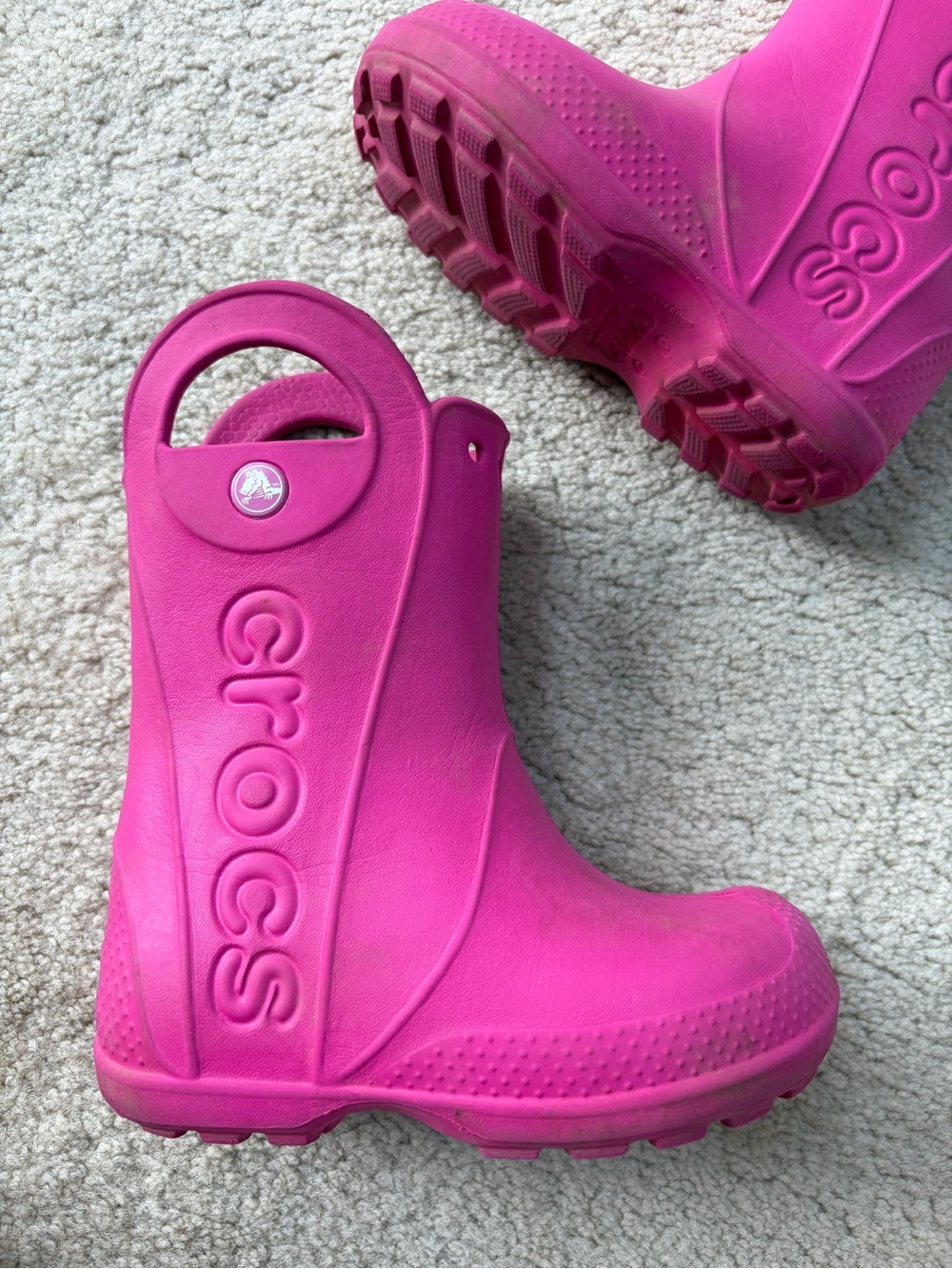 Crocs Toddler Size 10 Pink Handle It Rain Boots - Picture 2 of 9